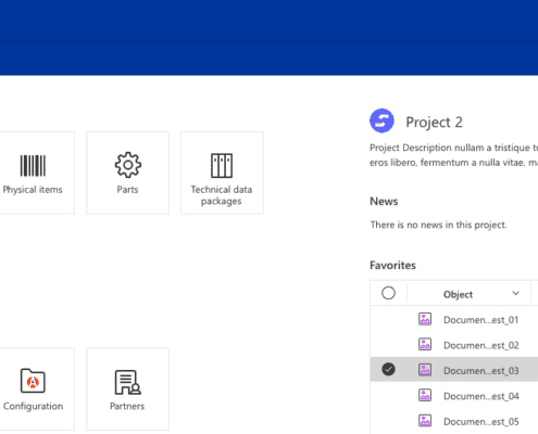 UI of shareaspace cloud design to manufacturing homescreen